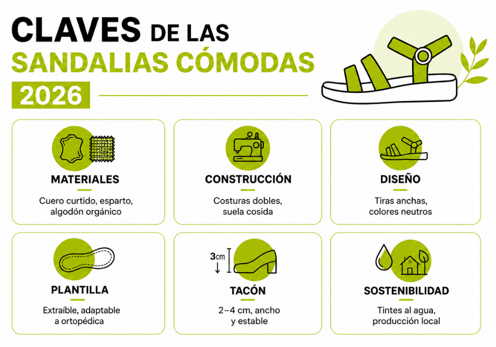 Sandalias cómodas en tendencia 2026: cómo elegirlas